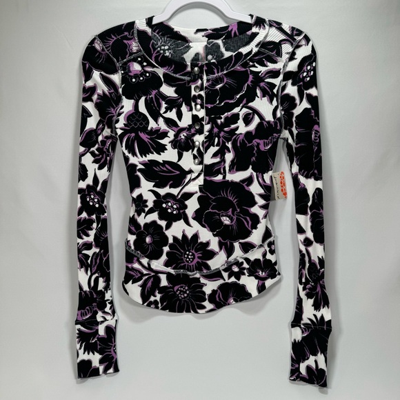 NWT New Free People Movement Womens Rally Printed Layer XS Shirt Top Button Up - Picture 2 of 5